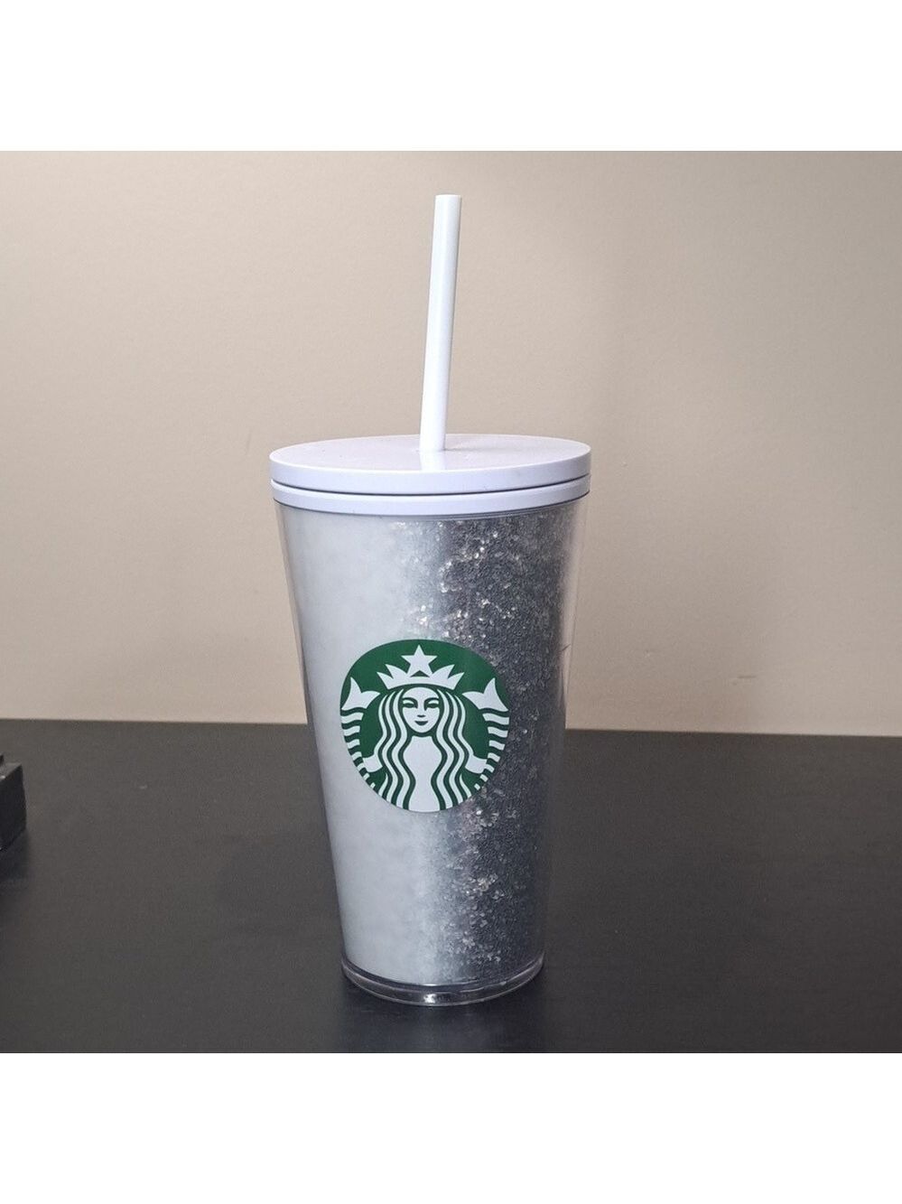 Starbucks Holiday 2020 White Silver Glitter Ombre Grande 16 oz Tumbler SALE